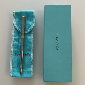 Tiffany & Co. T-clip ballpoint pen. Ruthenium & gold plated. Pristine condition.